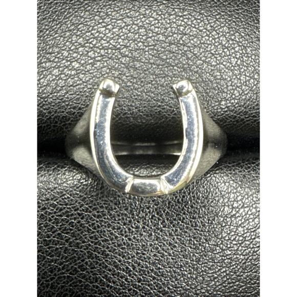 New Condition Sterling Silver Horse Shoe Luck Ring 925 Size 13 - Picture 1 of 7